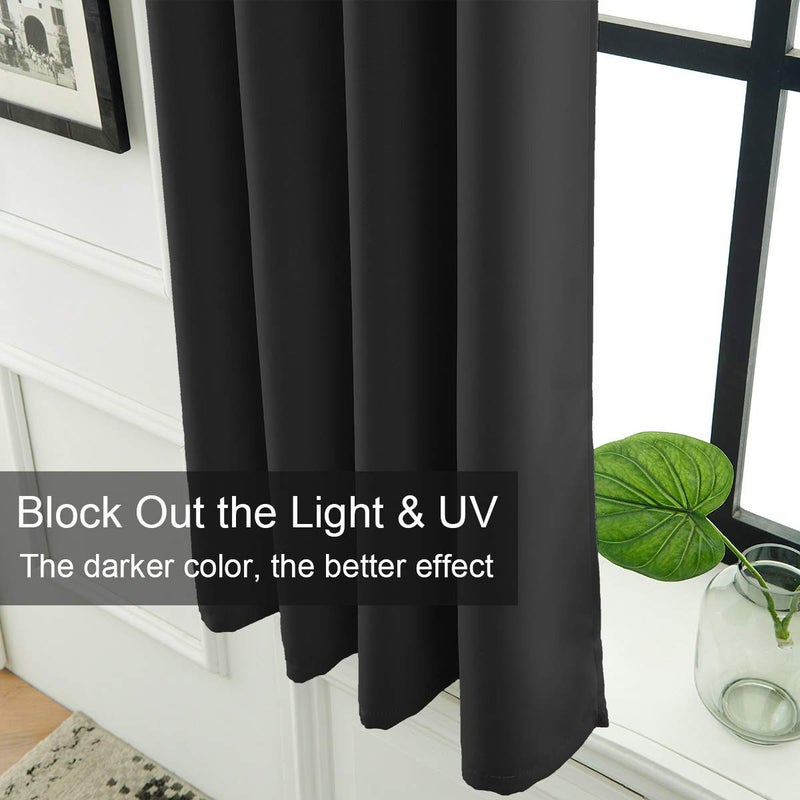 LA PALMA Thermal Insulated Blackout Darkening Grommet Living Room Curtains Window Drapes for Bedroom Pack of 2 Panels - Image 2